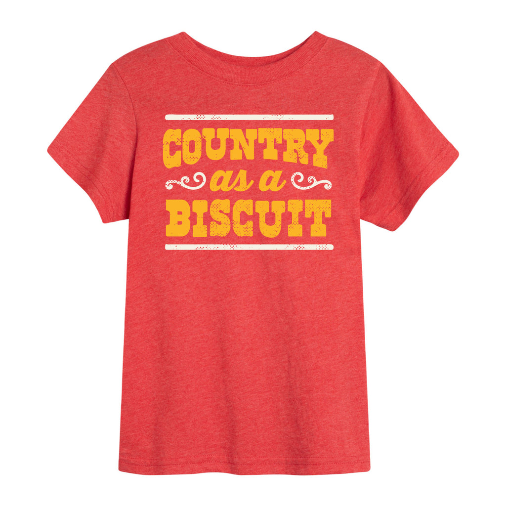 Country Casuals - Country As A Biscuit - Toddler Short Sleeve T-Shirt 4T / Heather Red